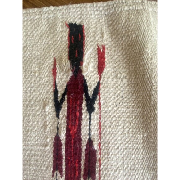 VINTAGE 28X58 Wool Woven Yei Style Rug - Not Sure Of Age Or Origin - AS-IS - Picture 10 of 14